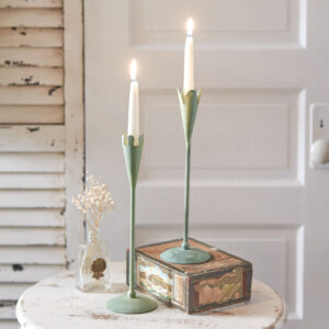 Set of Two Verdigris Taper Candle Holders by CTW Home Collection
