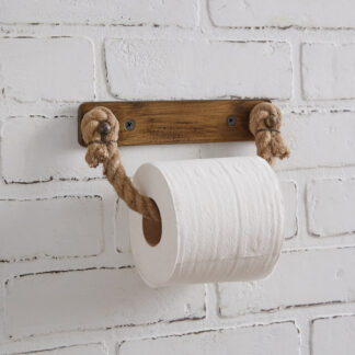 Antique Brass Toilet Paper Holder with Jute Rope by CTW Home Collection