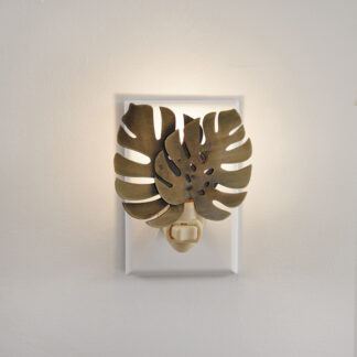 Antique Brass Monstera Leaf Night Light by CTW Home Collection