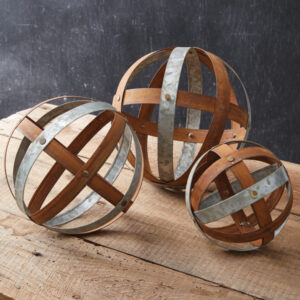 Set of Three Decorative Mixed Metal Balls by CTW Home Collection