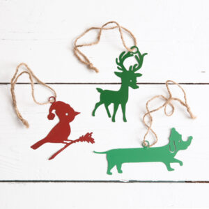 Set of Three Holiday Animal Ornaments by CTW Home Collection