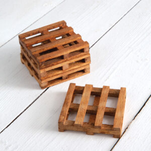 Set of Four Wood Pallet Coasters by CTW Home Collection