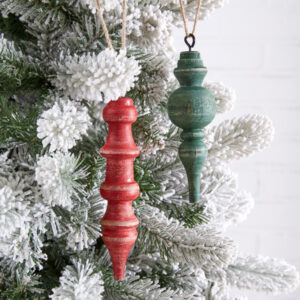 Set of Two Christmas Finial Ornaments by CTW Home Collection