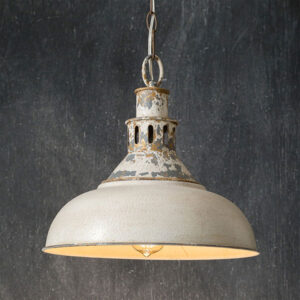 Distressed White Barn Pendant Light by CTW Home Collection
