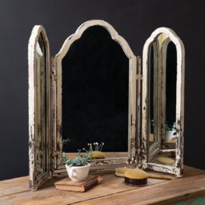 Rustic Tri-Fold Tabletop Mirror by CTW Home Collection