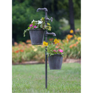 Faucet Garden Stake with Two Planters by CTW Home Collection