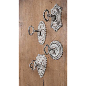 Set of Four Vintage Key Metal Hooks by CTW Home Collection