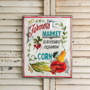 Farmers Market Metal Sign by CTW Home Collection