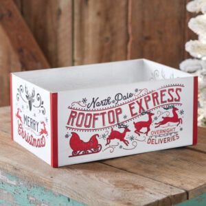 Rooftop Express Wooden Christmas Crate by CTW Home Collection