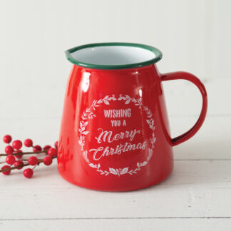 Wishing You A Merry Christmas Enameled Creamer Cup by CTW Home Collection