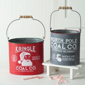 Set of Two Christmas Coal Buckets by CTW Home Collection