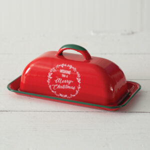 Wishing You A Merry Christmas Enameled Butter Dish by CTW Home Collection