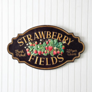 Strawberry Fields Metal Sign by CTW Home Collection