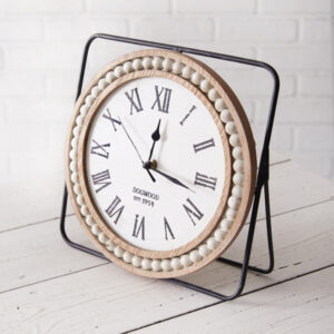 Wood and Metal Tabletop Clock by CTW Home Collection