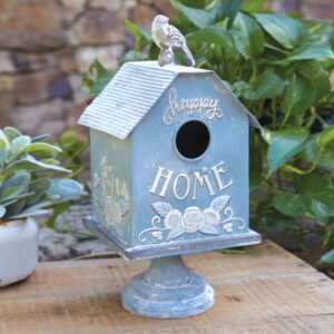 Happy Home Metal Pedestal Birdhouse by CTW Home Collection