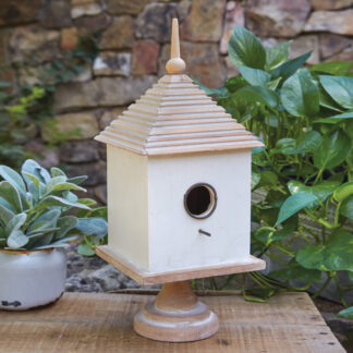 Decorative Wood Pedestal Birdhouse by CTW Home Collection