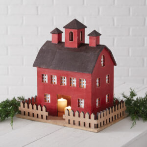 Red Holiday Barn Lantern by CTW Home Collection