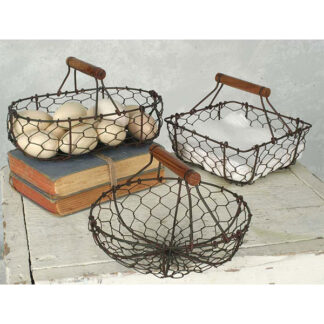 Set of Three Chicken Wire Baskets by CTW Home Collection