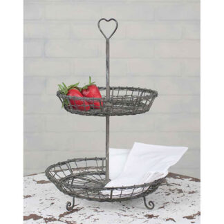 Wire Heart Two-Tier Serving Stand by CTW Home Collection