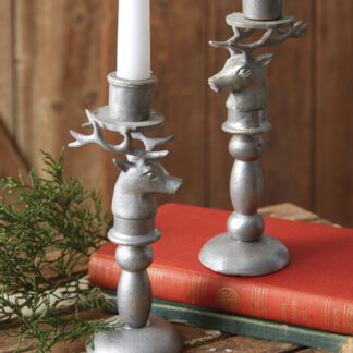 Set of Two Reindeer Taper Candle Holders by CTW Home Collection