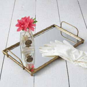 Mirrored Metal Bamboo Tray by CTW Home Collection