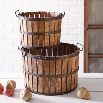 Set of Two Cider Press Baskets by CTW Home Collection