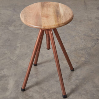 Copper Finish & Wood Stool by CTW Home Collection