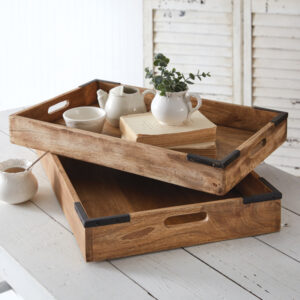 Set of Two Coffee Table Trays by CTW Home Collection