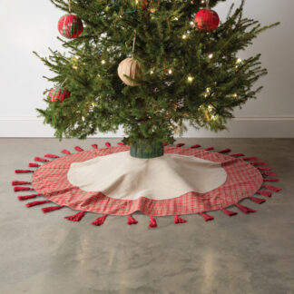Plaid and Tassels Christmas Tree Skirt by CTW Home Collection
