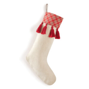 Plaid and Tassels Stocking by CTW Home Collection