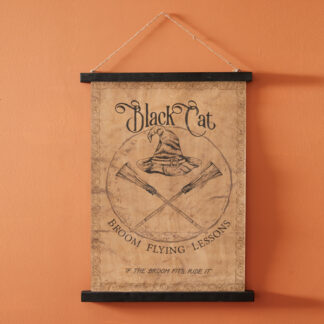 Black Cat Flying Lessons Canvas by CTW Home Collection