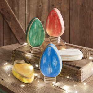 Set of Five Tabletop Christmas Light Figurines by CTW Home Collection