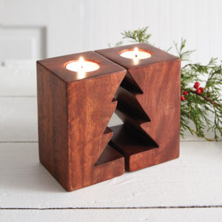 Christmas Tree Cutout Tealight Holders by CTW Home Collection