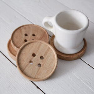 Set of Four Button Coasters - Box of 4 by CTW Home Collection
