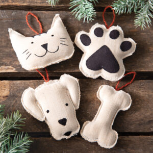 Pet Shapes Fabric Ornaments by CTW Home Collection