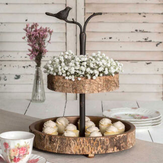 Bird and Birch Two Tiered Tray by CTW Home Collection