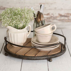 Round Wood Plank Serving Tray by CTW Home Collection