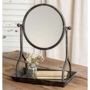 Vanity Tray with Round Mirror by CTW Home Collection