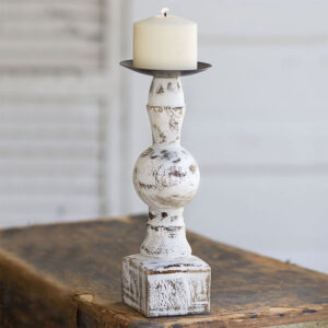 Wood Pillar Candle Holder with Square Base by CTW Home Collection
