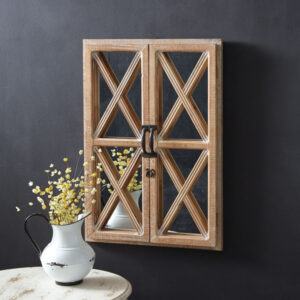 Window Shutter Mirror with Distressed Wood Frame by CTW Home Collection