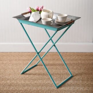 Antiqued Metal Folding Tray Table by CTW Home Collection