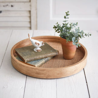 Cane and Wood Tray by CTW Home Collection