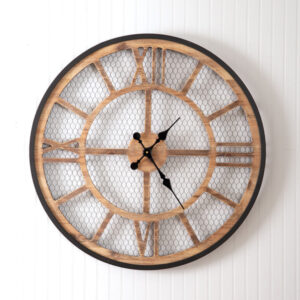Farmhouse Chicken Wire Wall Clock by CTW Home Collection