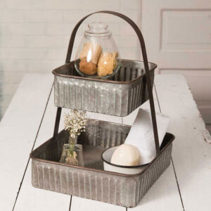 Two-Tiered Corrugated Square Tray by CTW Home Collection