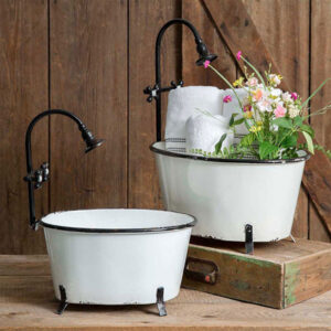 Set of Two Clawfoot Tub Planter by CTW Home Collection
