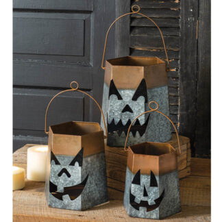 Set of Three Jack-O'-Lantern Luminaries by CTW Home Collection