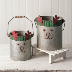 Set of Two Reindeer Buckets by CTW Home Collection