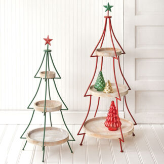 Set of Two Tiered Christmas Tree Display Stands by CTW Home Collection