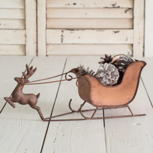 Rustic Tabletop Reindeer and Sleigh by CTW Home Collection