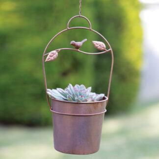 Decorative Bird and Branch Metal Hanging Planter by CTW Home Collection